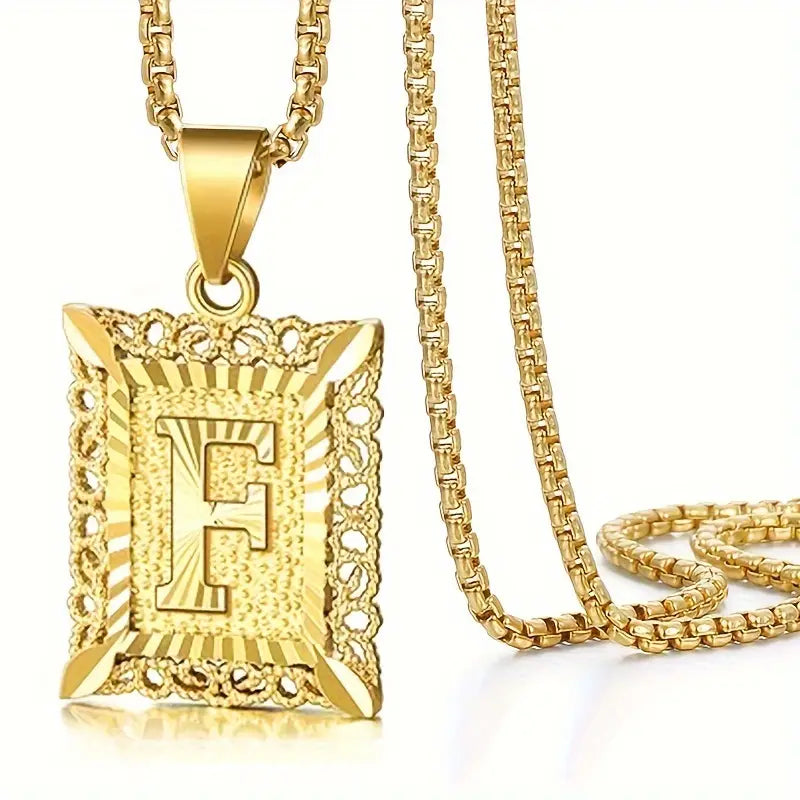 14K Real Gold Plated Personalized Initial Capital Letter Pendant