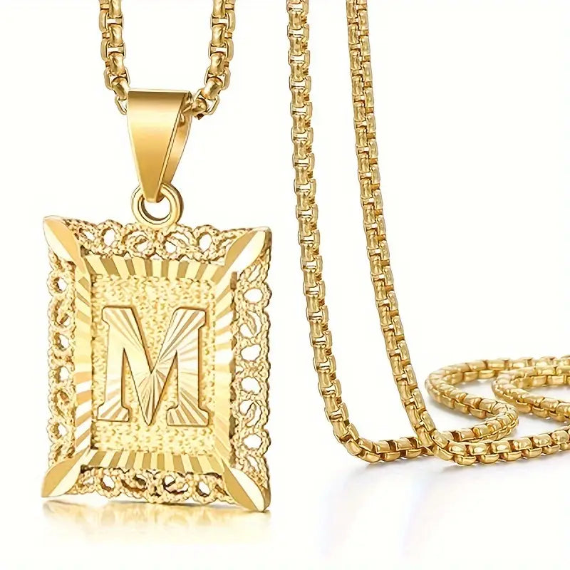 14K Real Gold Plated Personalized Initial Capital Letter Pendant