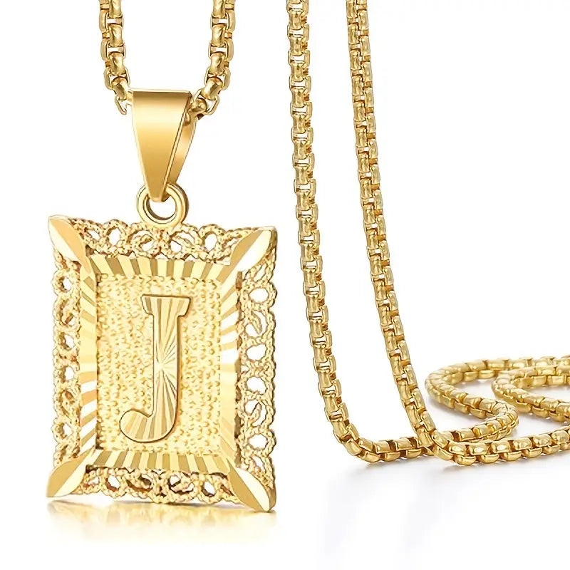 14K Real Gold Plated Personalized Initial Capital Letter Pendant