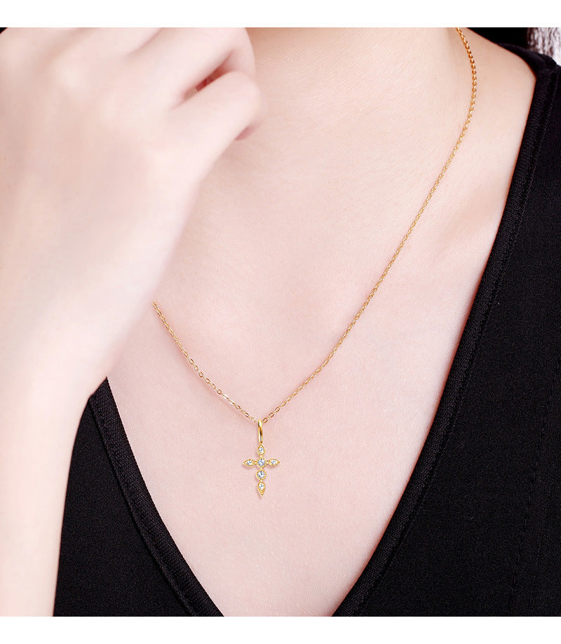 925 Sterling Silver Moissanite Inlay Solid Color Pendant Necklace
