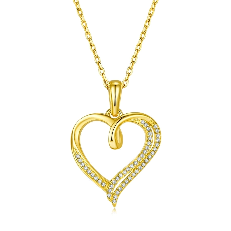 925 Sterling Silver Moissanite cable chain Plating Inlay Heart Shape GRA Certificate Pendant Necklace