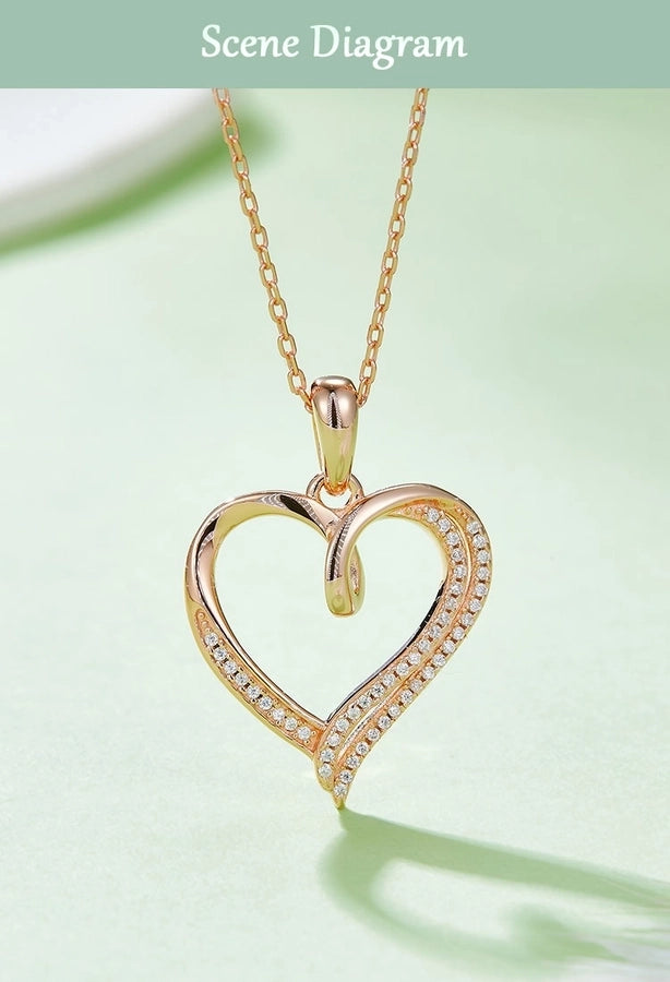 925 Sterling Silver Moissanite cable chain Plating Inlay Heart Shape GRA Certificate Pendant Necklace