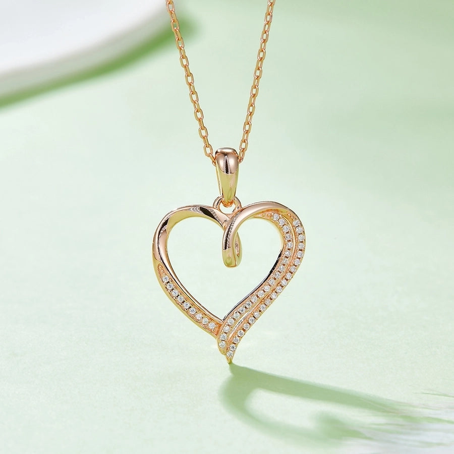 925 Sterling Silver Moissanite cable chain Plating Inlay Heart Shape GRA Certificate Pendant Necklace