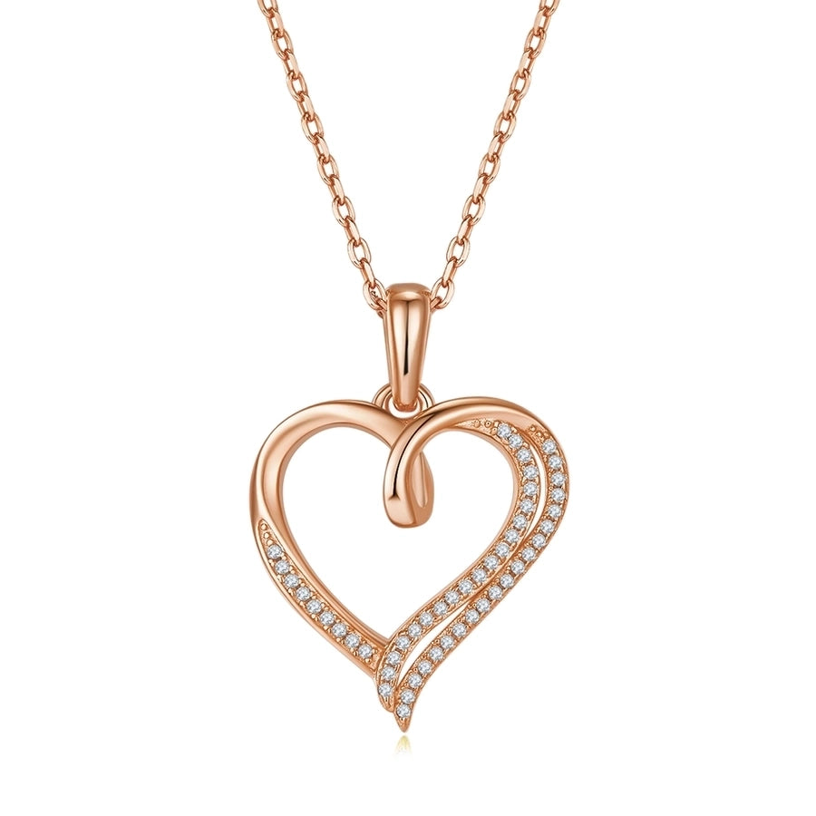 925 Sterling Silver Moissanite cable chain Plating Inlay Heart Shape GRA Certificate Pendant Necklace