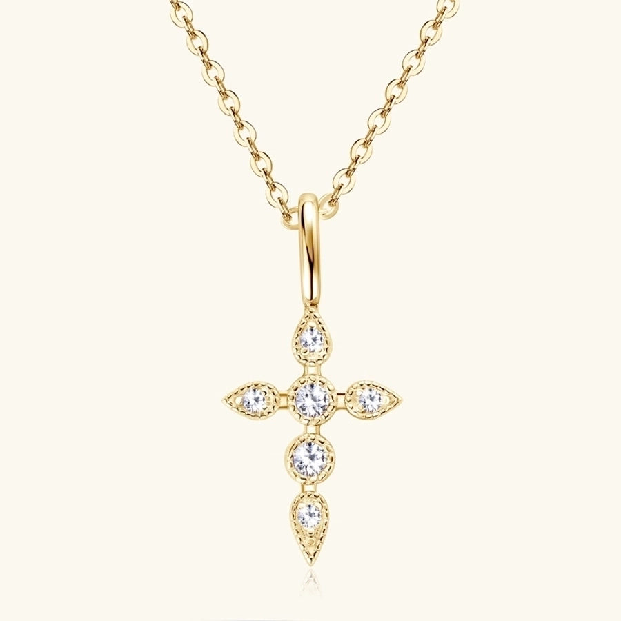 925 Sterling Silver Moissanite Inlay Solid Color Pendant Necklace