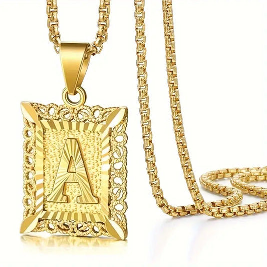 14K Real Gold Plated Personalized Initial Capital Letter Pendant