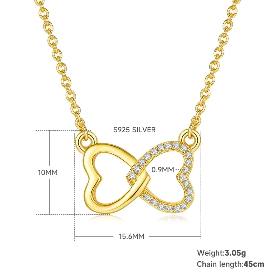 0.1ct VVS1-VVS2 Round Brilliant Cut Long-Lasting Plated Moissanite Inlay Heart Shape GRA Certificate Pendant Necklace