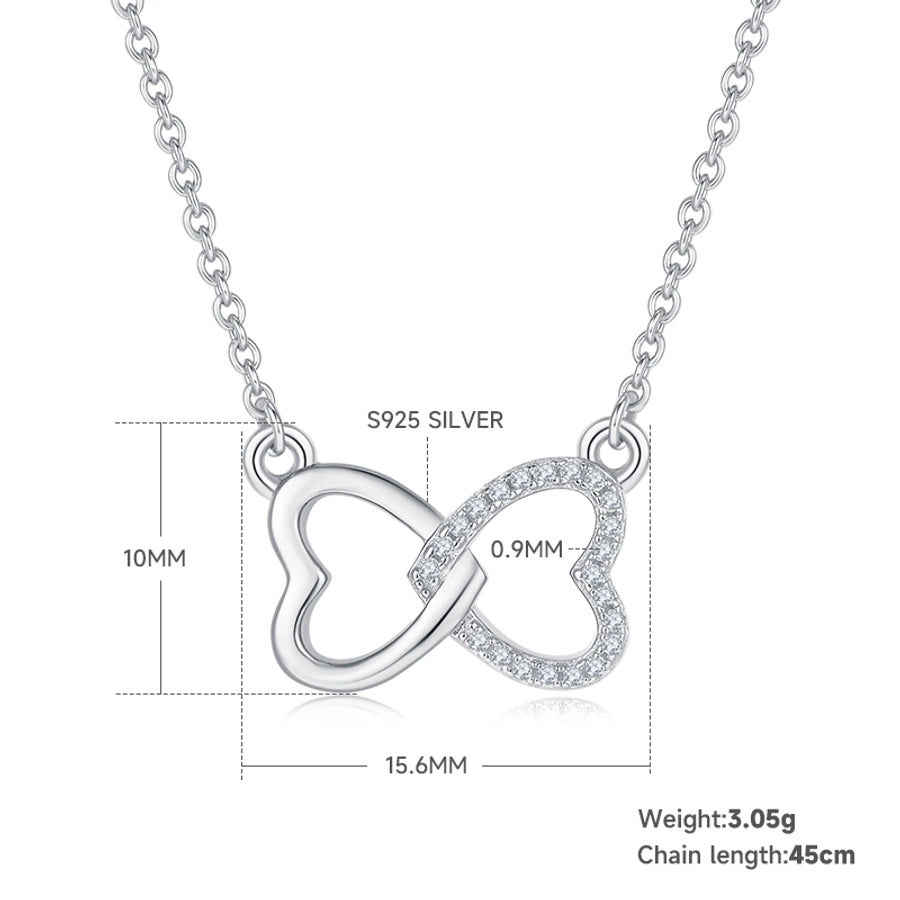 0.1ct VVS1-VVS2 Round Brilliant Cut Long-Lasting Plated Moissanite Inlay Heart Shape GRA Certificate Pendant Necklace