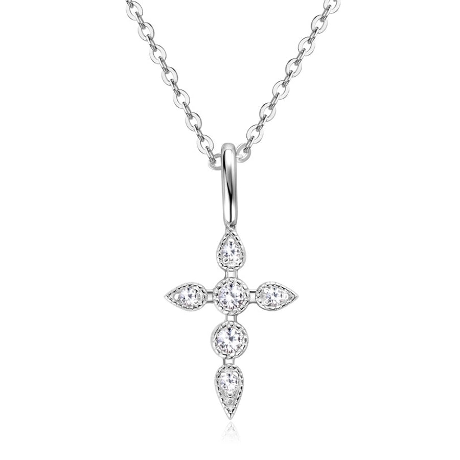 925 Sterling Silver Moissanite Inlay Solid Color Pendant Necklace