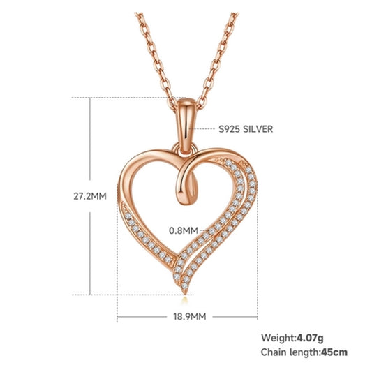925 Sterling Silver Moissanite cable chain Plating Inlay Heart Shape GRA Certificate Pendant Necklace